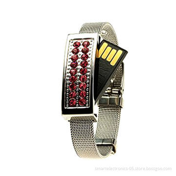 Jewelry Bracelet USB Flash Drives, 64MB-128GB, Printing/Preloaded Files Available, 5-year Warranty